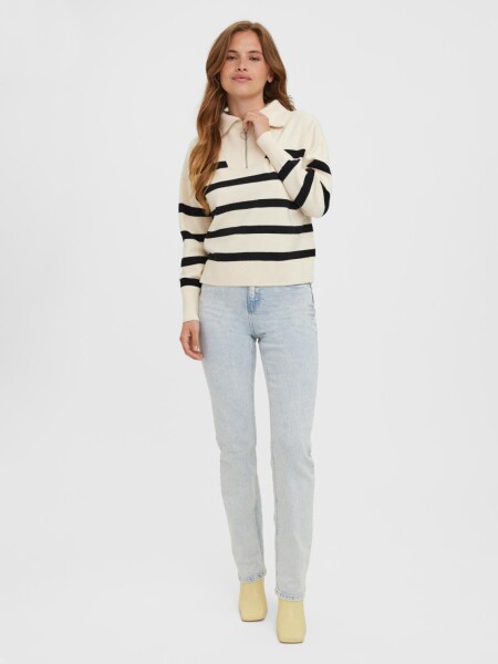 VMSABA STRIPE LS HIGHNECK BLOUSE GA