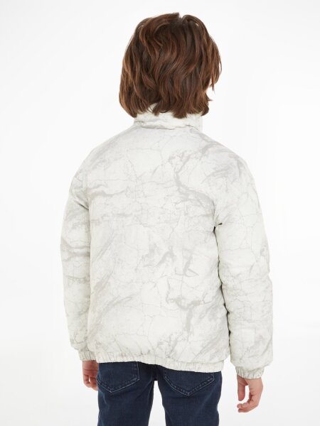 REVERSIBLE MARBLE AOP PUFFER