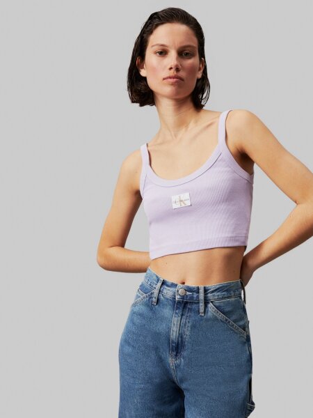 WOVEN LABEL RIB BRALETTE