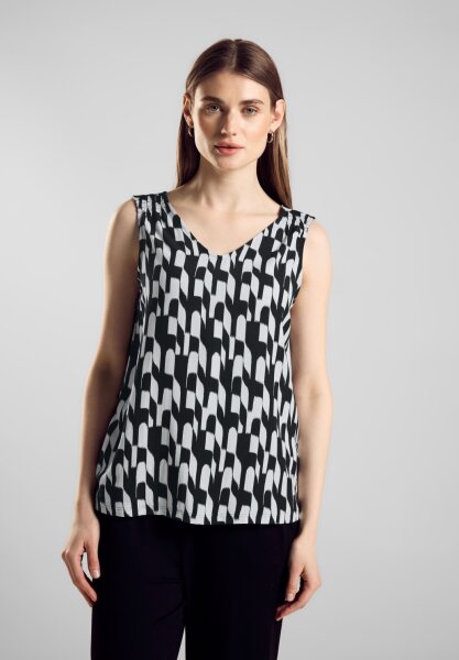 printed top w.smock shoulder