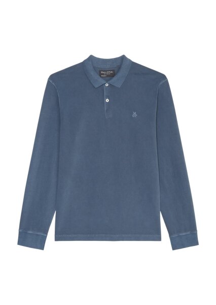 Polo shirt, long sleeve, rib collar