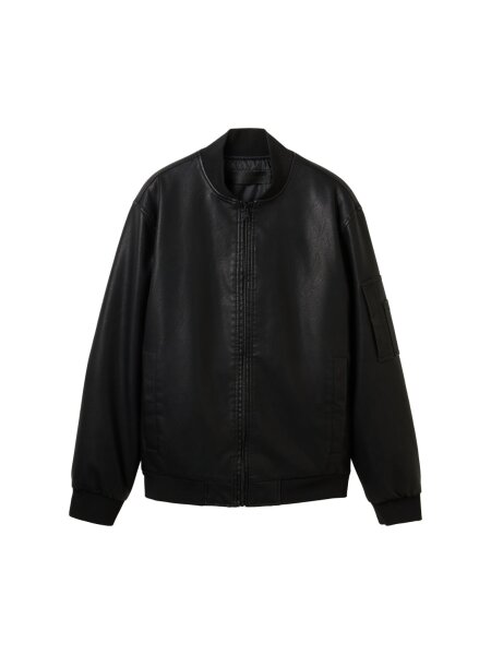 faux leather bomber jacket