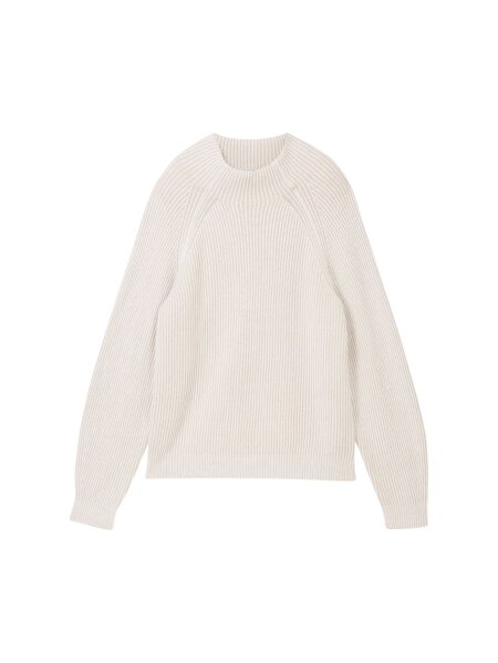 knit plated rib pullover