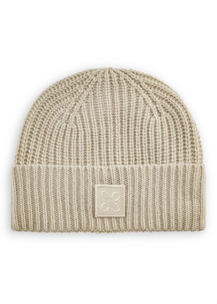 KNITTED HAT ACRYL/WOOL SOLID beige-