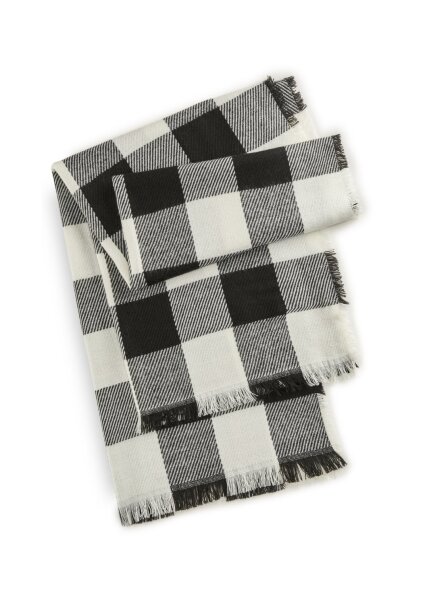 WOVEN SCARF POLYACRYLIC CHECK black