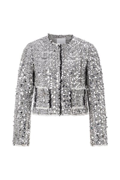 Boxy sequins tweed jacket