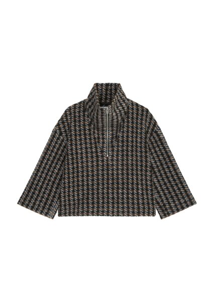 Wool Overshirt, Pop-Over, Pepita