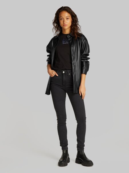 FAUX LEATHER LS OVERSHIRT