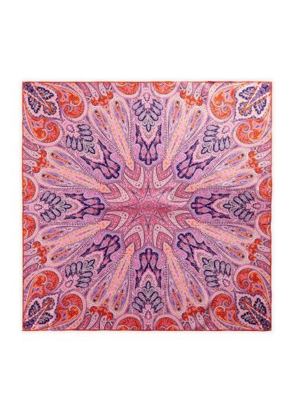 SQUARE SILK PAISLEY rot-64X64CM