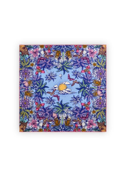 NICKI SILK JUNGLE blau-53X53CM