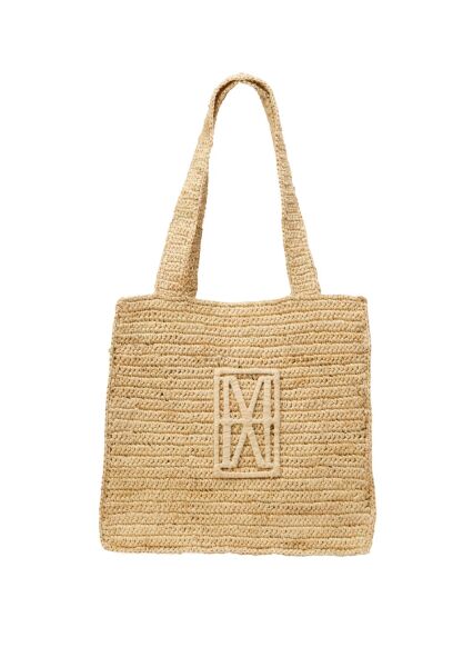 Shopper Bag, raffia fabric, embroid