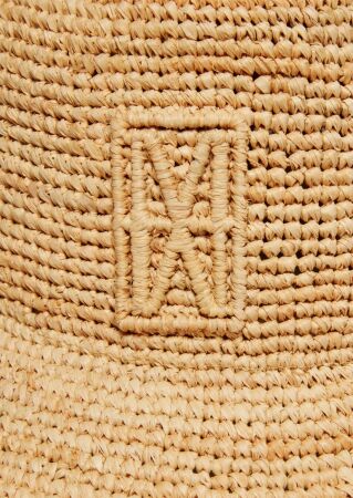 Bucket hat, raffia, embroidery at c