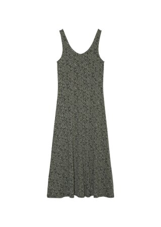 Jersey dress, sleeveless, deep crew