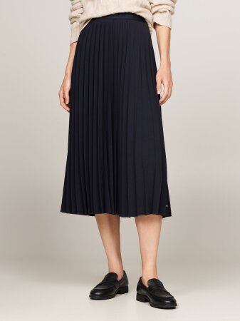 FLUID PLEATED MIDI SKIRT