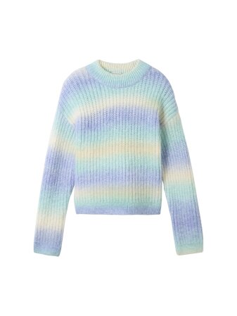 cropped color run knit