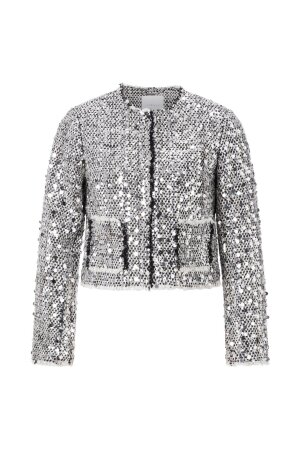 Boxy sequins tweed jacket