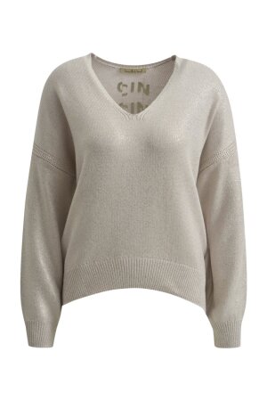 COATED V-NECK PULLOVER