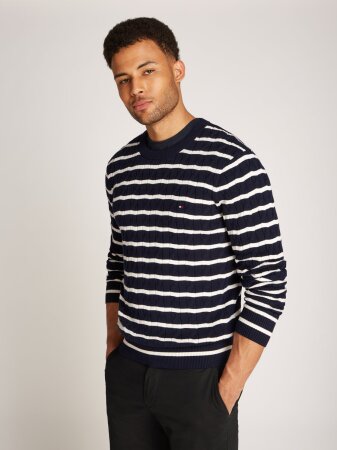 CLASSIC COTTON CABLE CREW NECK